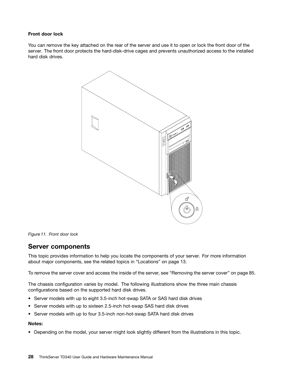 Server components | Lenovo ThinkServer TD340 User Manual | Page 40 / 246