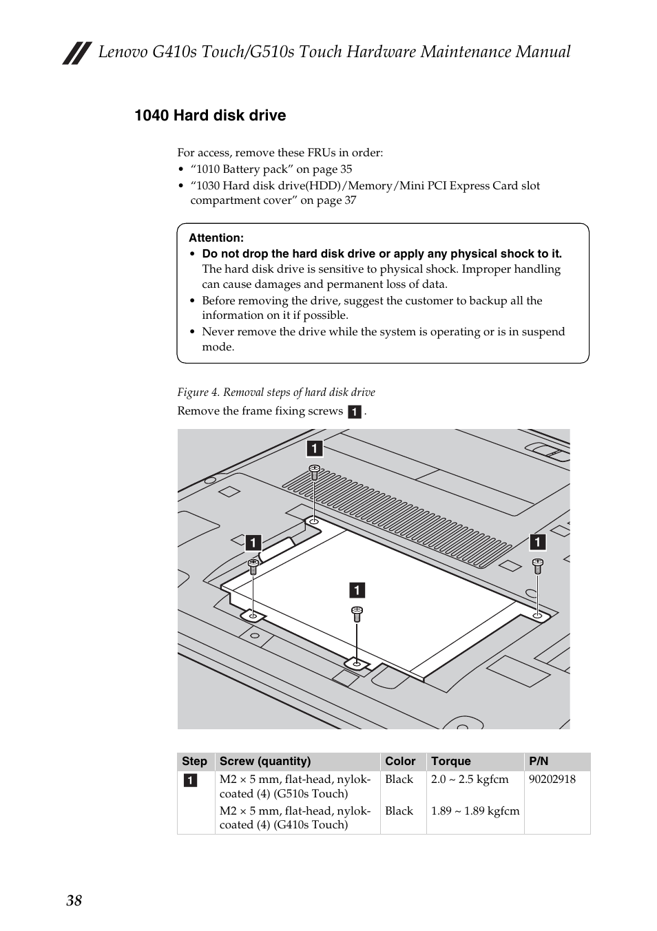 1040 hard disk drive | Lenovo G510s Touch Notebook User Manual | Page 42 / 102