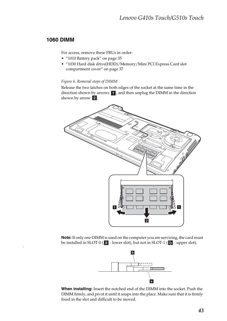 1060 dimm | Lenovo G510s Touch Notebook User Manual | Page 47 / 102