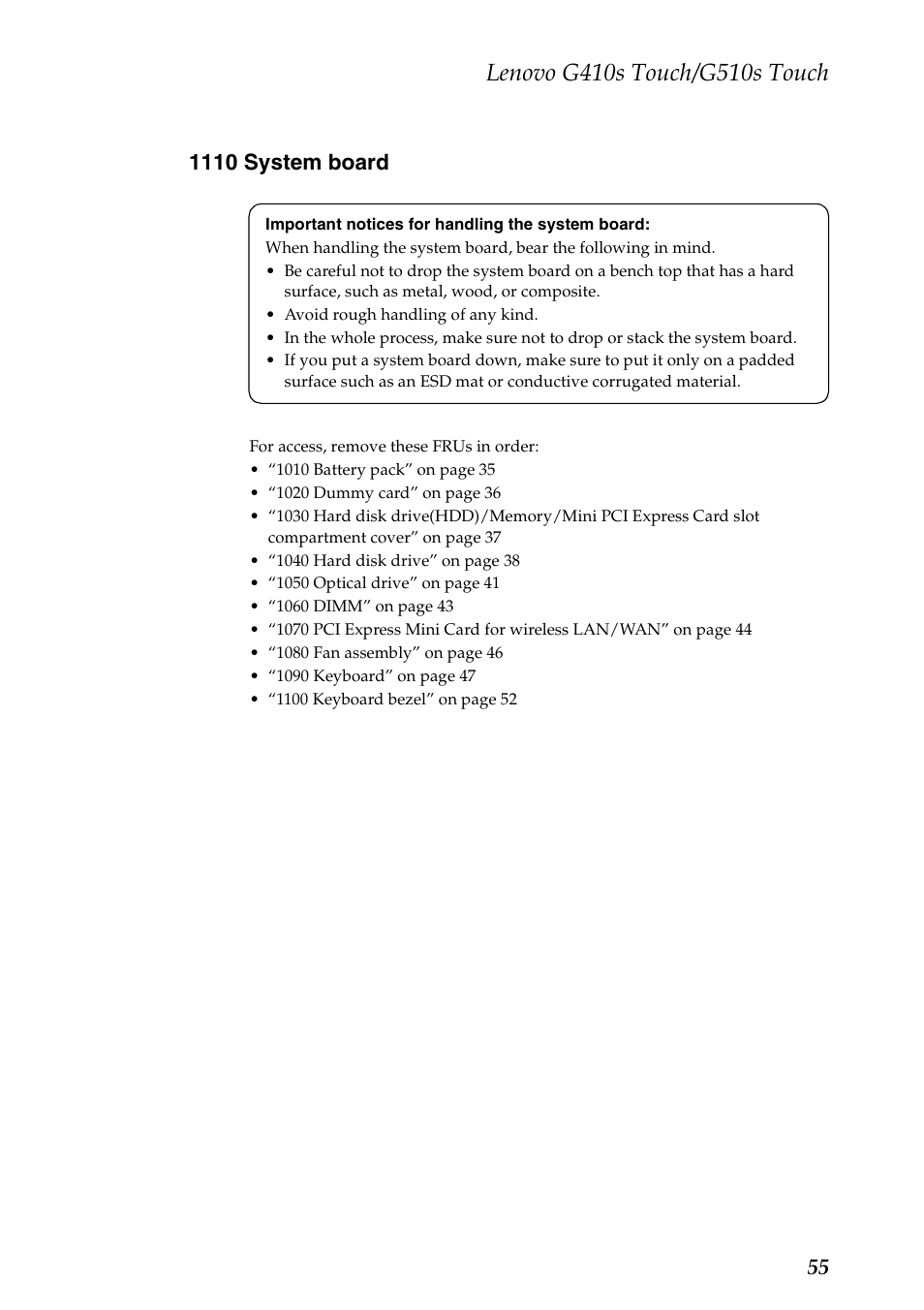 1110 system board | Lenovo G510s Touch Notebook User Manual | Page 59 / 102