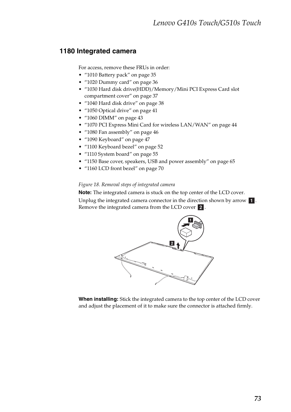 1180 integrated camera | Lenovo G510s Touch Notebook User Manual | Page 77 / 102