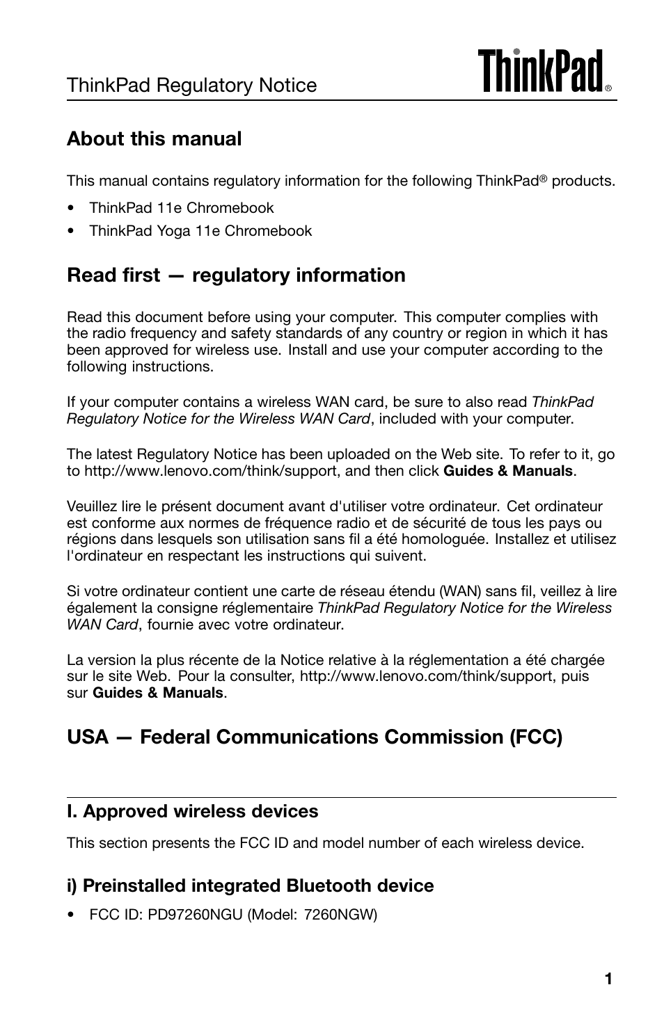 Lenovo ThinkPad 11e Chromebook User Manual | 10 pages