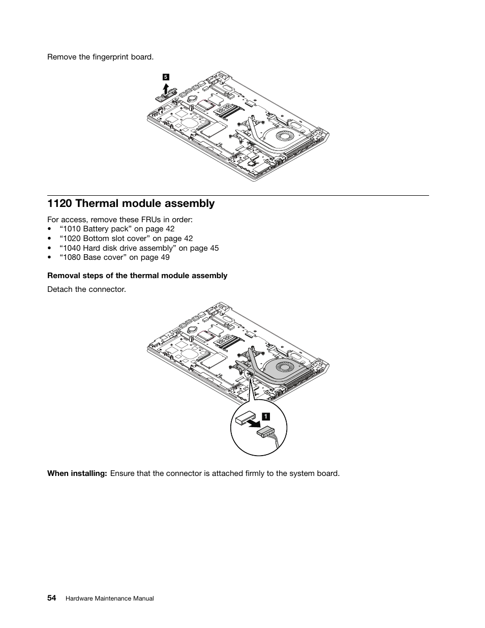 1120 thermal module assembly | Lenovo M490s notebook User Manual | Page 60 / 80
