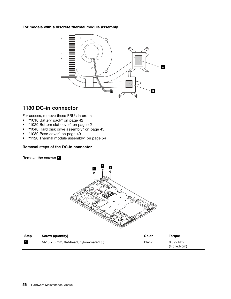 1130 dc-in connector | Lenovo M490s notebook User Manual | Page 62 / 80