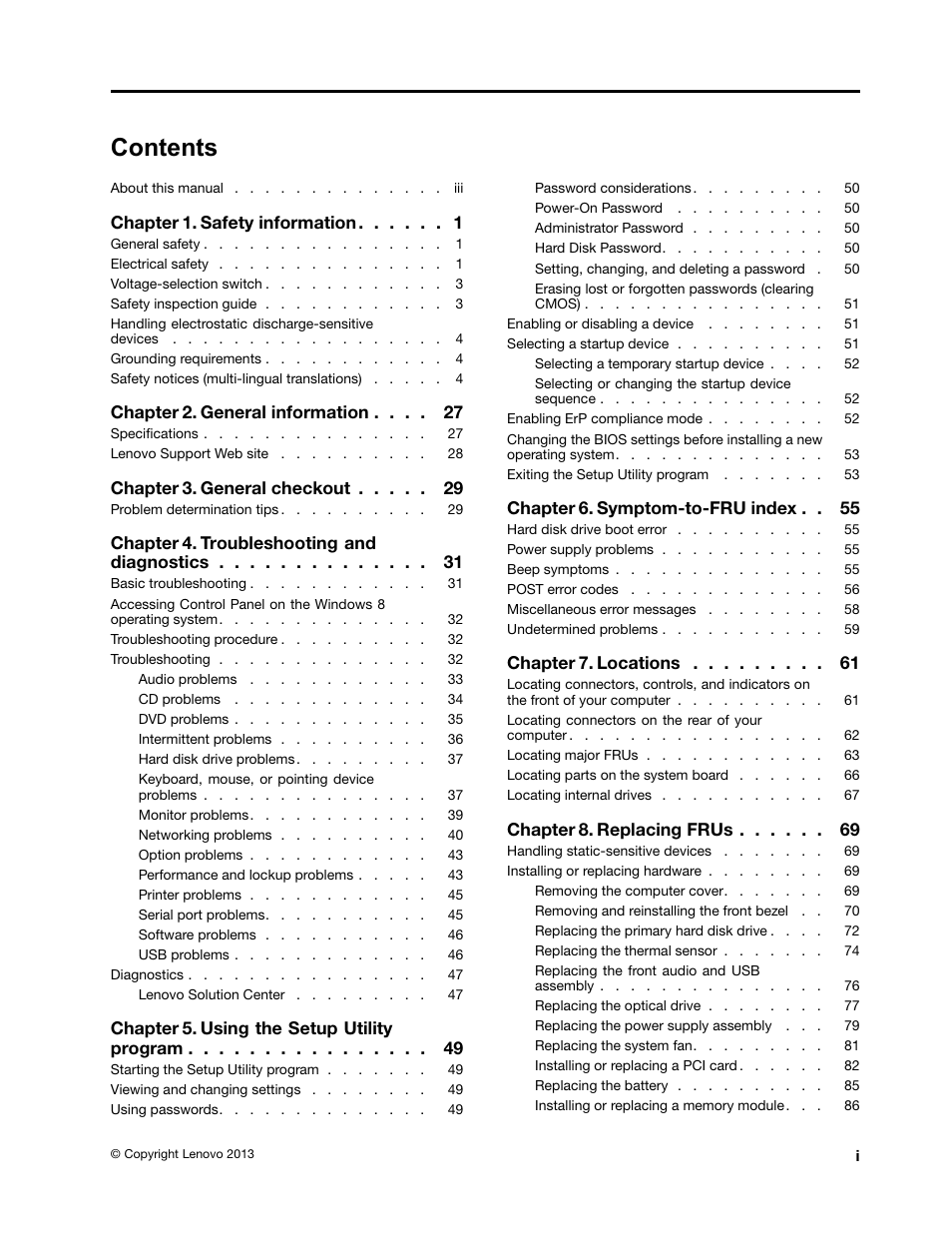 Lenovo M4350 Desktop User Manual | Page 3 / 120