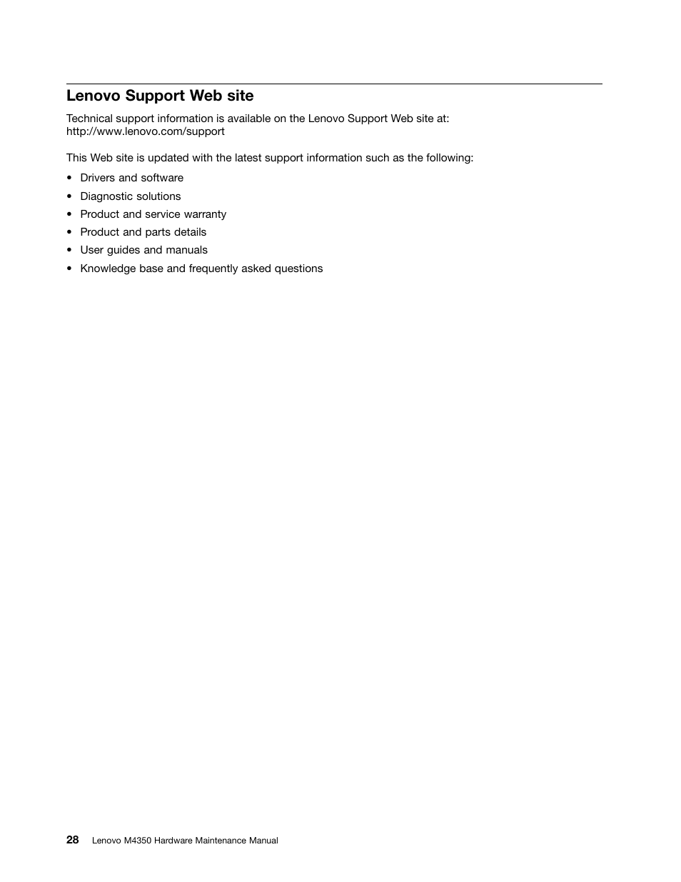 Lenovo support web site | Lenovo M4350 Desktop User Manual | Page 34 / 120