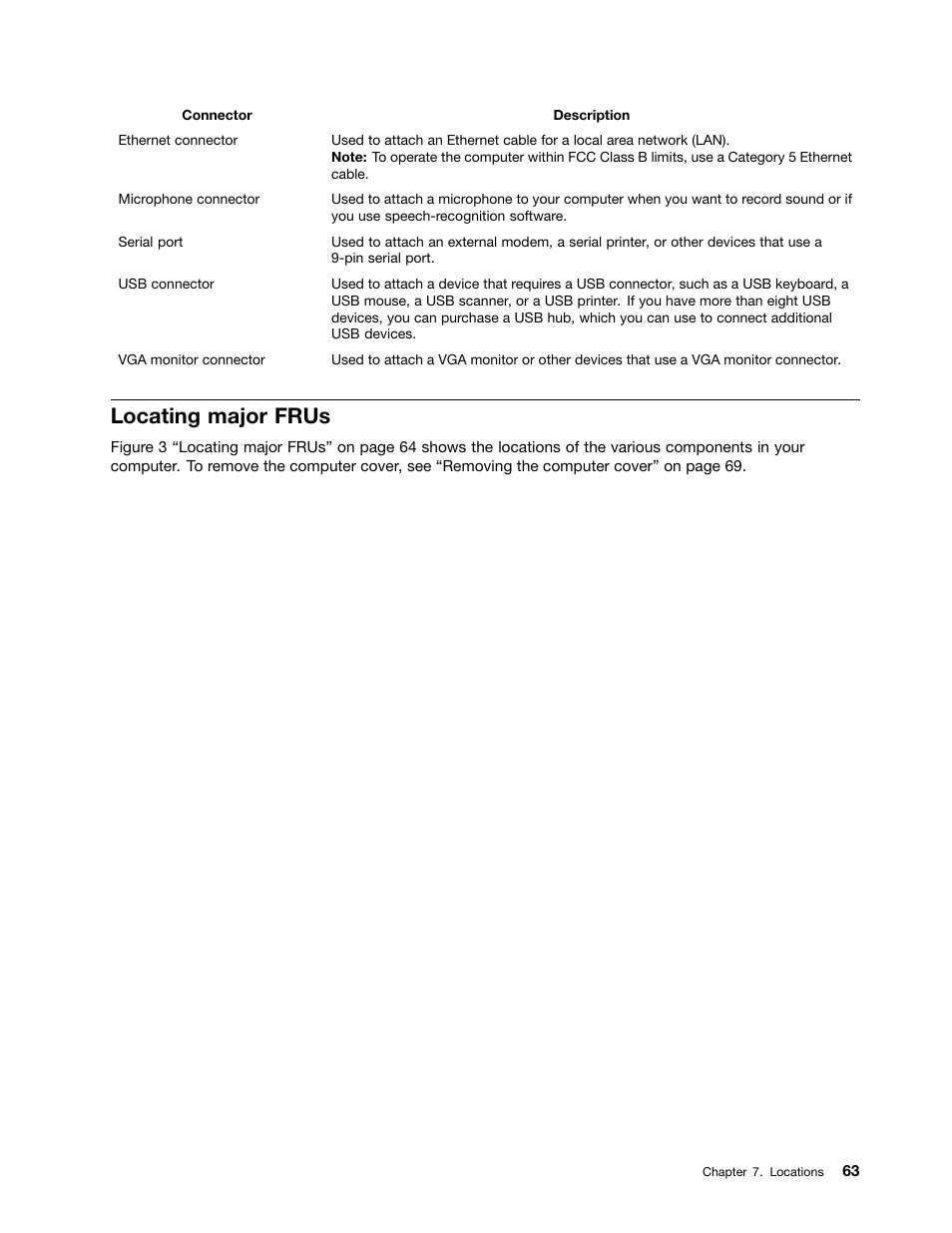 Locating major frus | Lenovo M4350 Desktop User Manual | Page 69 / 120