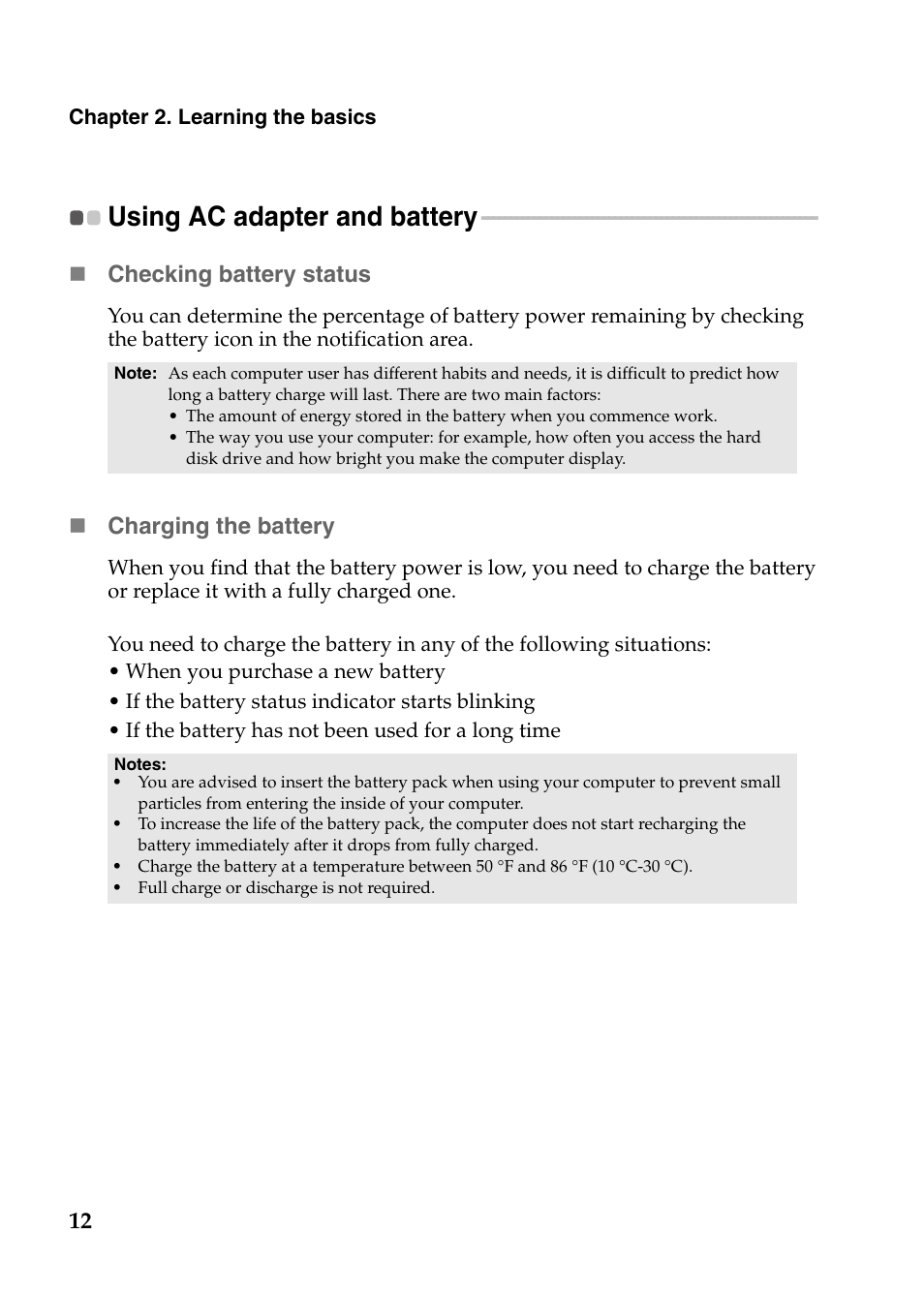 Using ac adapter and battery | Lenovo G570 Notebook User Manual | Page 16 / 49