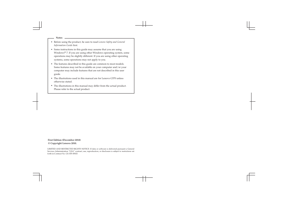 Lenovo G570 Notebook User Manual | Page 2 / 49