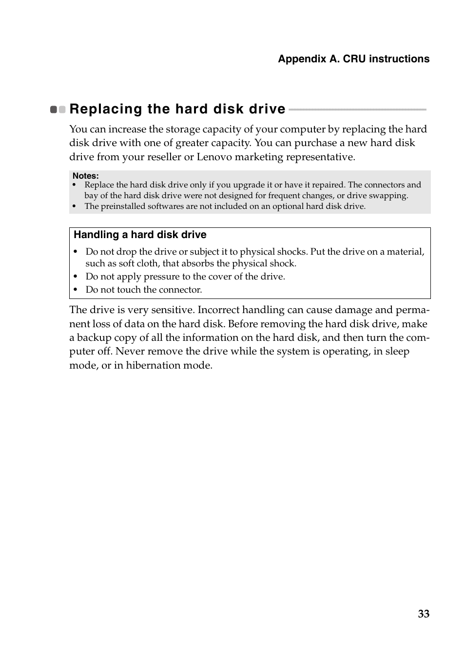 Replacing the hard disk drive | Lenovo G570 Notebook User Manual | Page 37 / 49