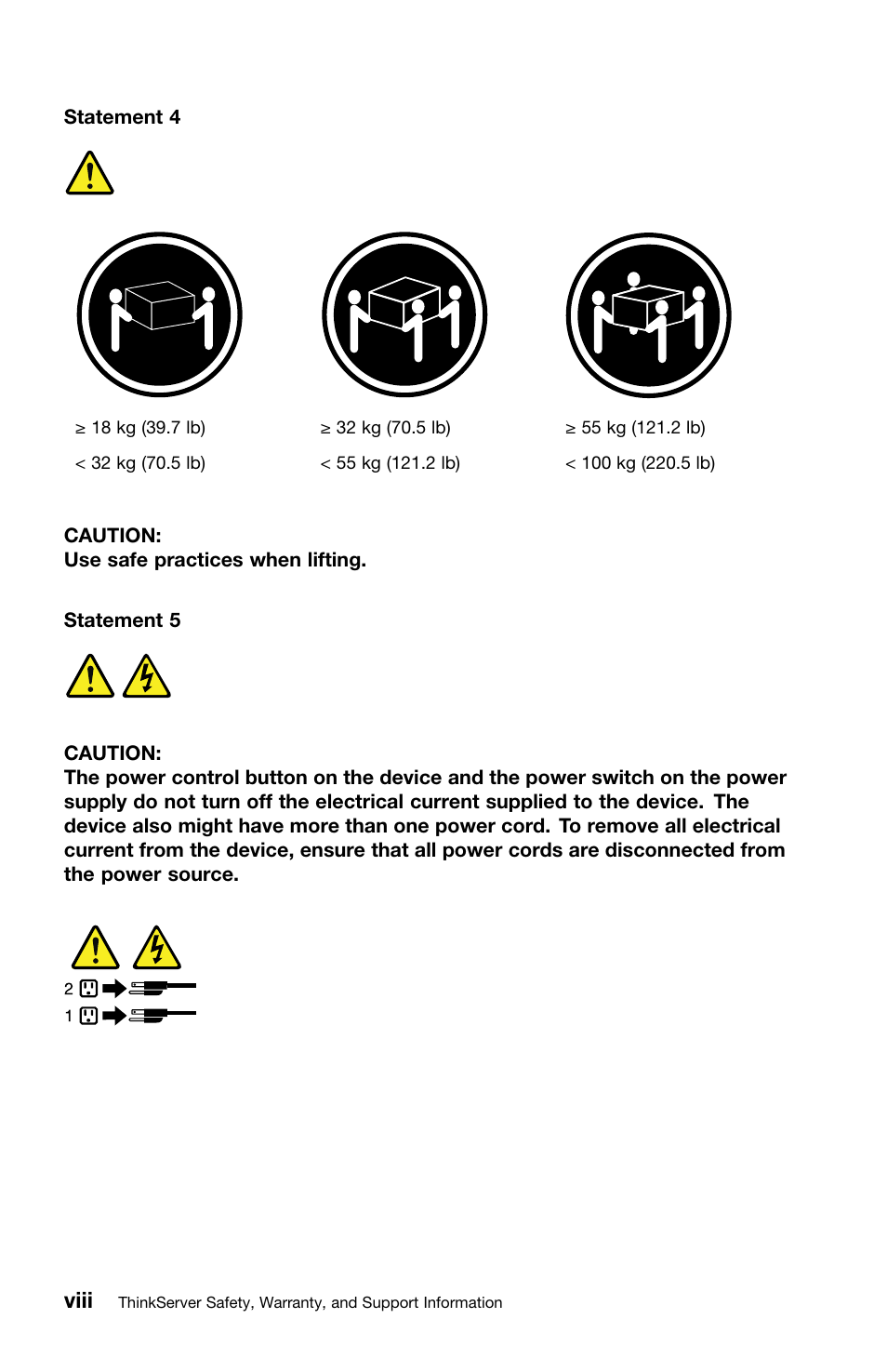 Viii | Lenovo ThinkServer RD340 User Manual | Page 10 / 46