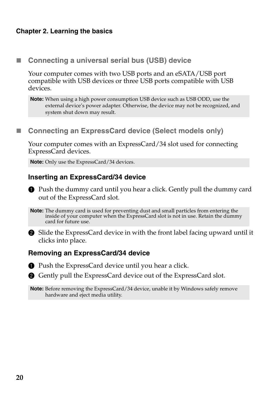 Connecting a universal serial bus (usb) device | Lenovo IdeaPad Z565 User Manual | Page 24 / 72