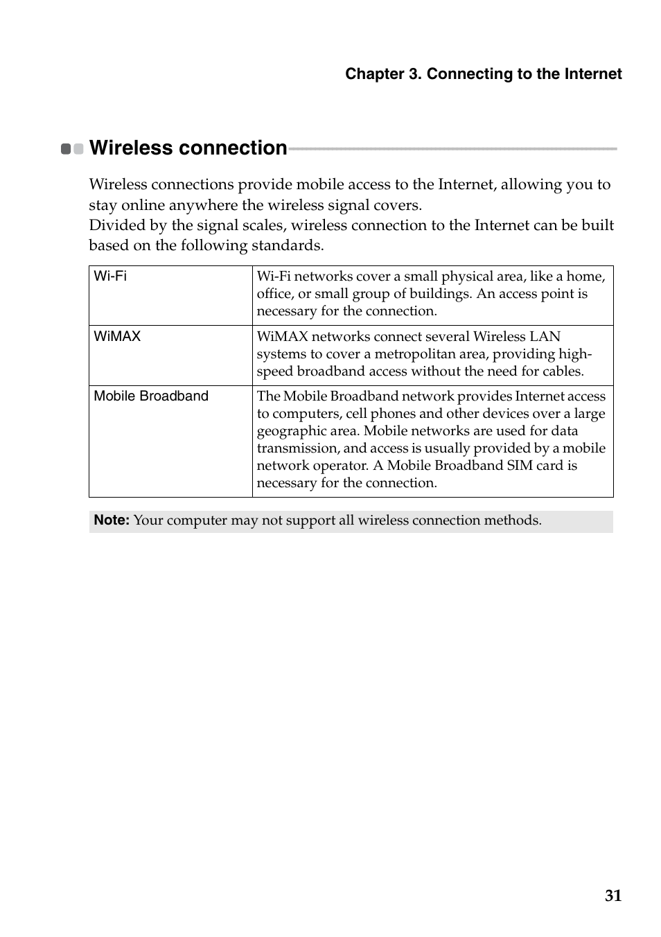 Wireless connection | Lenovo IdeaPad Z565 User Manual | Page 35 / 72
