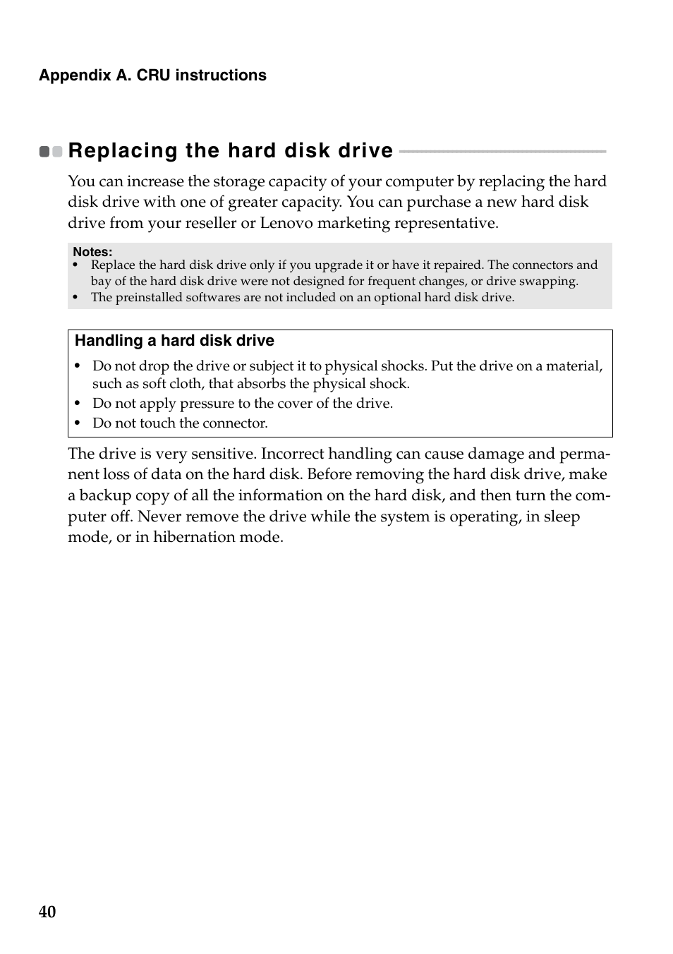 Replacing the hard disk drive | Lenovo IdeaPad Z565 User Manual | Page 44 / 72