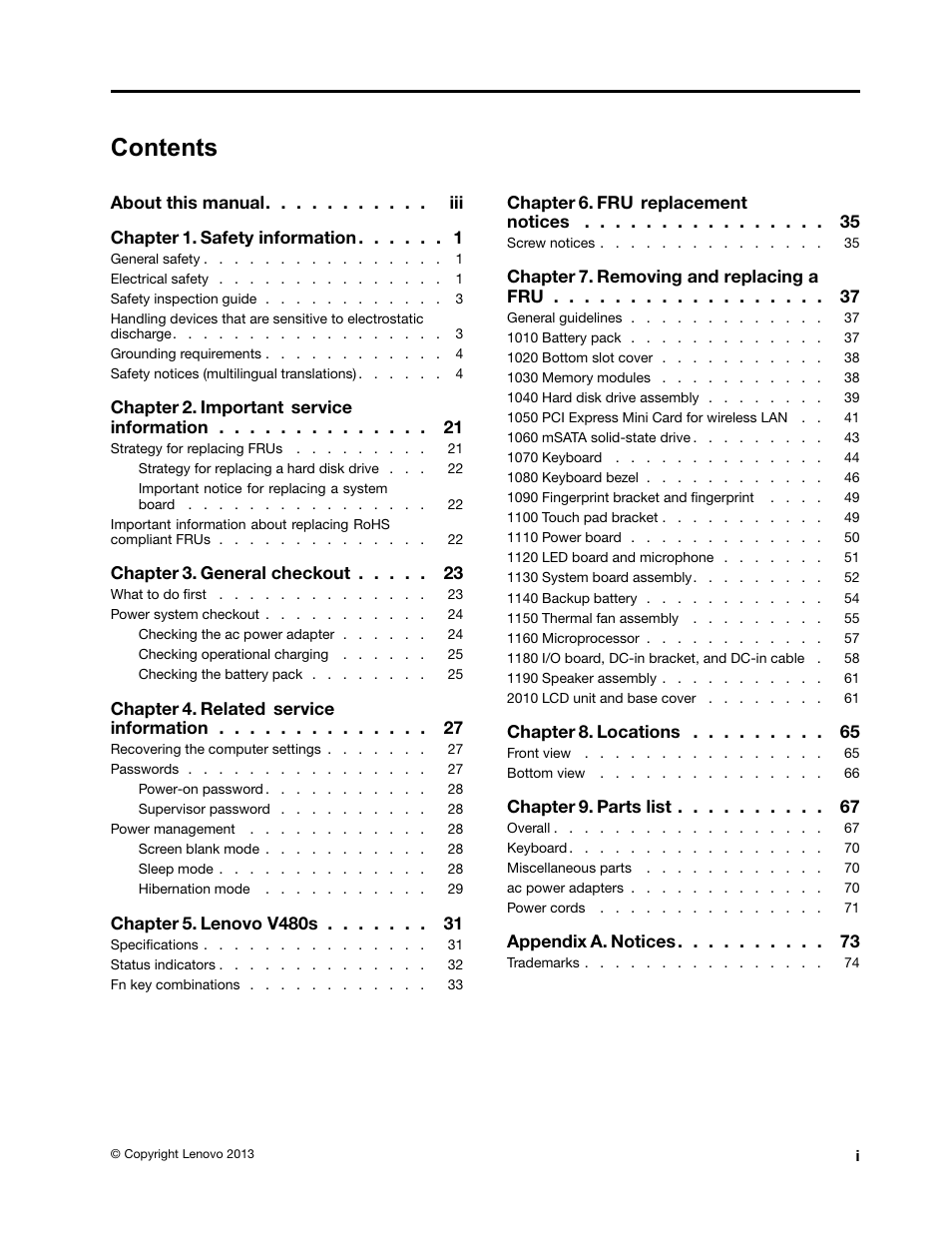 Lenovo V480s User Manual | Page 3 / 82