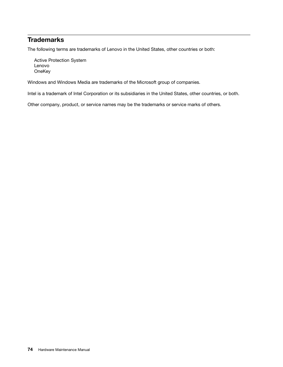 Trademarks | Lenovo V480s User Manual | Page 80 / 82