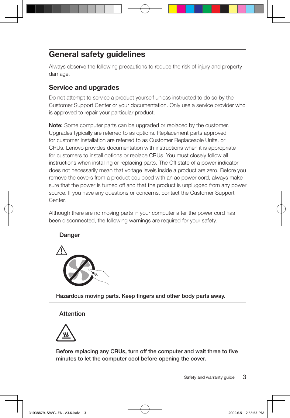 General safety guidelines, Service and upgrades | Lenovo 3000 C100 All-In-One User Manual | Page 8 / 39