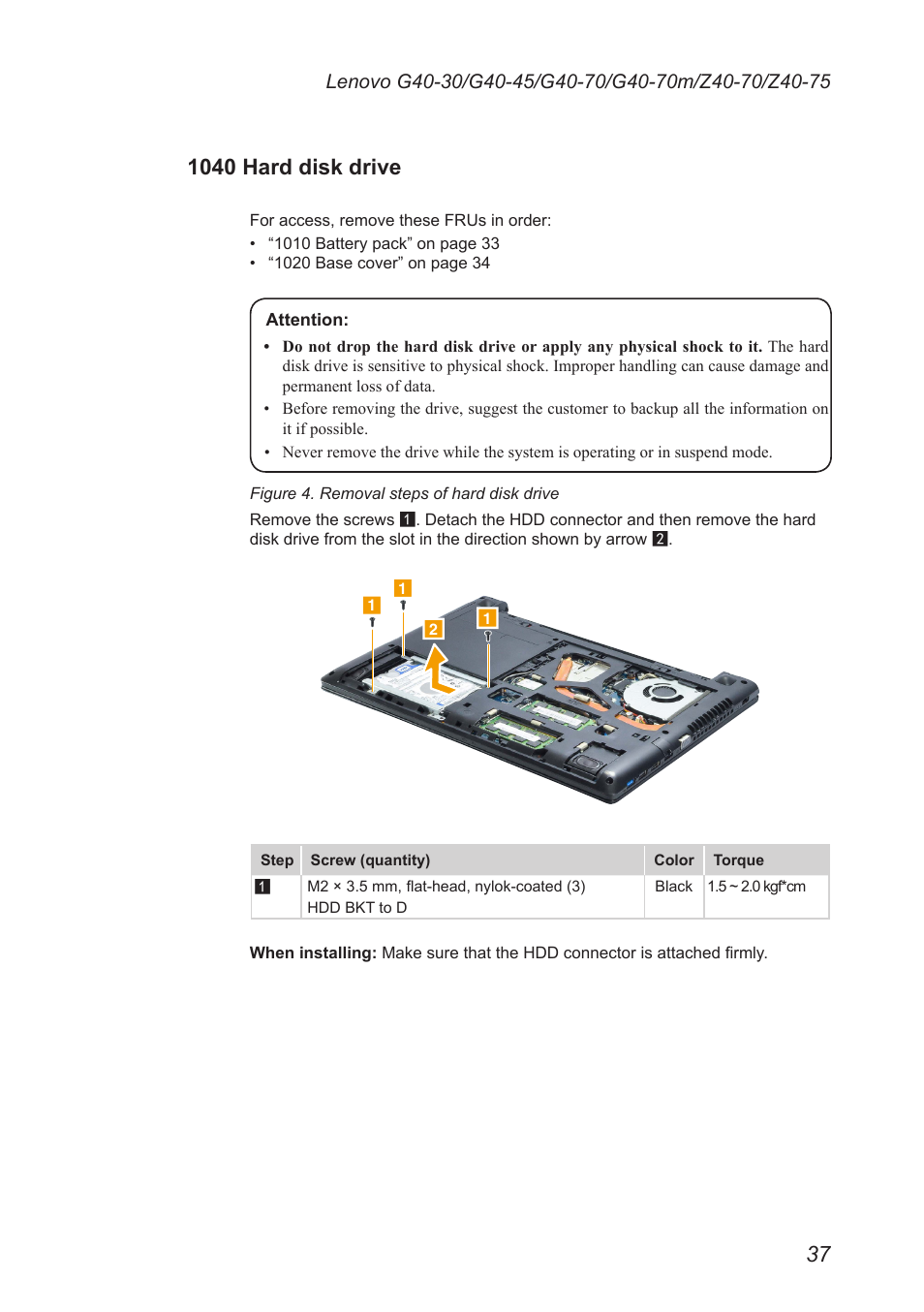 1040 hard disk drive | Lenovo G40-45 Notebook Lenovo User Manual | Page 41 / 91