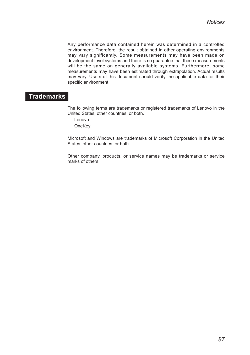 Trademarks | Lenovo G40-45 Notebook Lenovo User Manual | Page 91 / 91