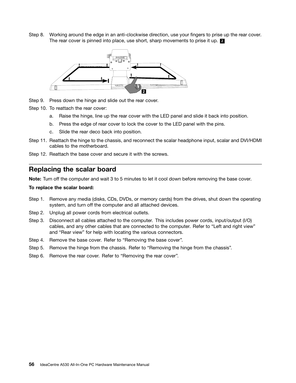 Replacing the scalar board | Lenovo IdeaCentre A530 User Manual | Page 62 / 73