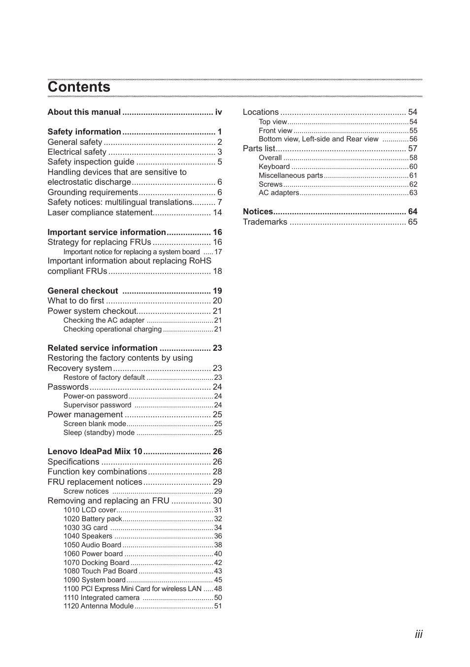 Lenovo Miix 10 Tablet IdeaPad User Manual | Page 3 / 69