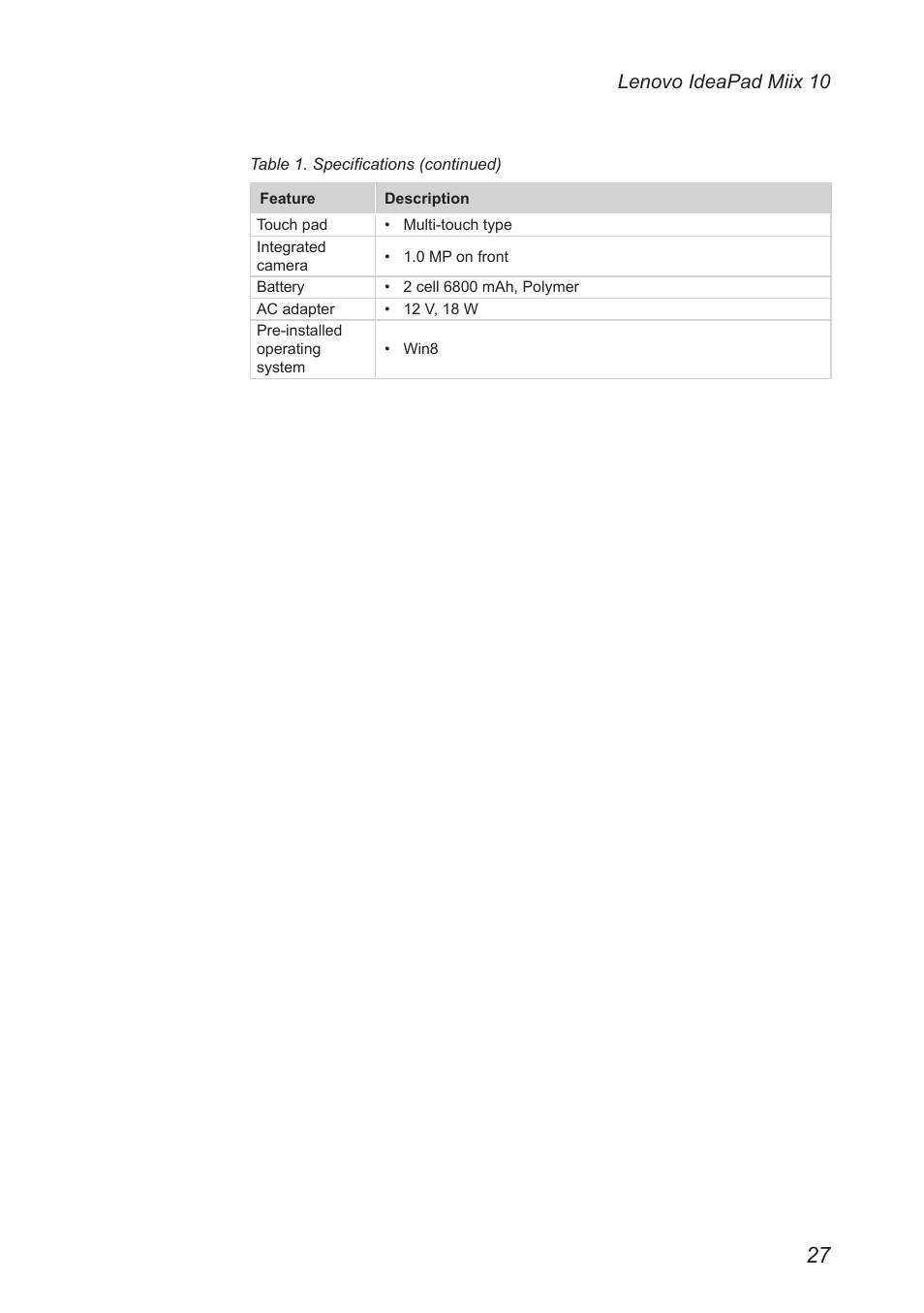 Lenovo ideapad miix 10 | Lenovo Miix 10 Tablet IdeaPad User Manual | Page 31 / 69