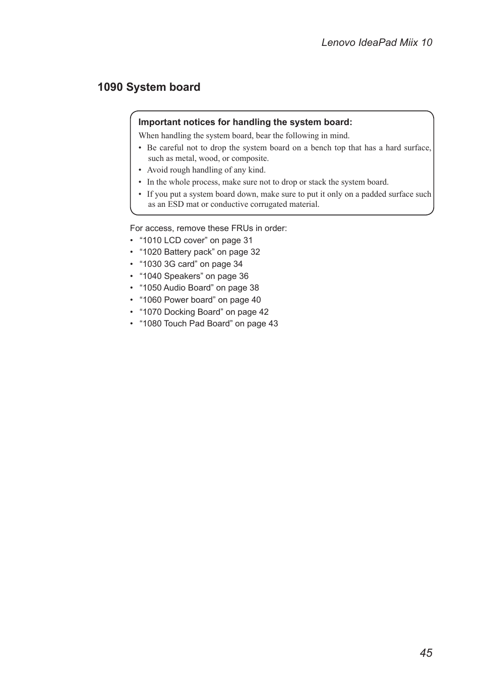 1090 system board | Lenovo Miix 10 Tablet IdeaPad User Manual | Page 49 / 69