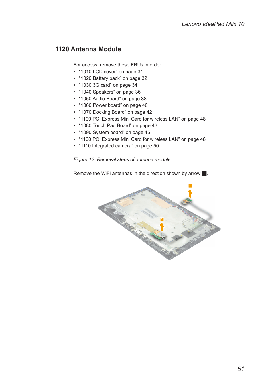 1120 antenna module | Lenovo Miix 10 Tablet IdeaPad User Manual | Page 55 / 69