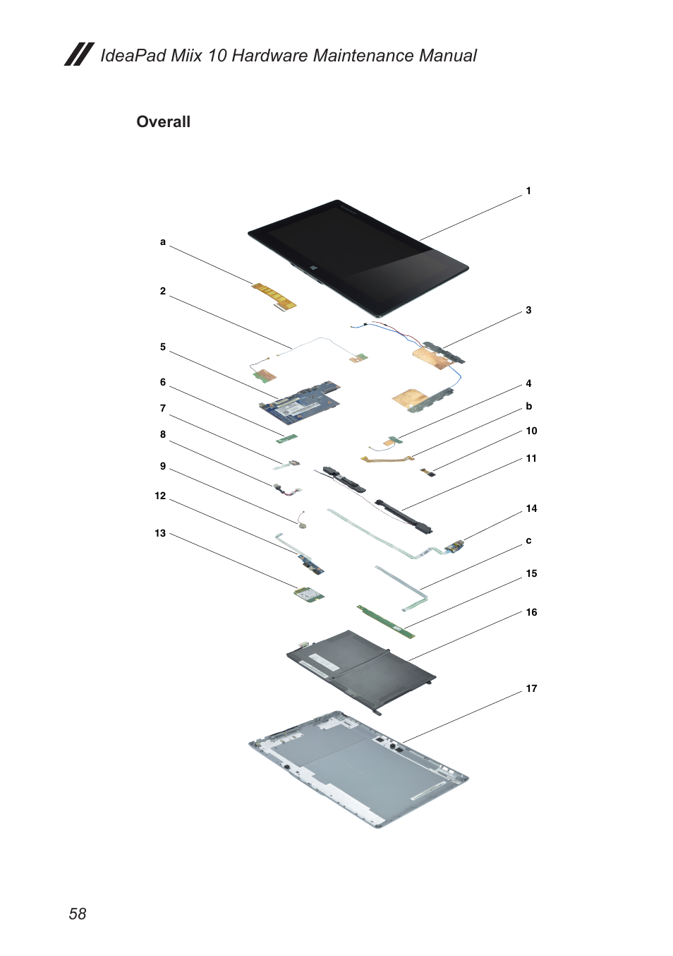 Overall, Ideapad miix 10 hardware maintenance manual | Lenovo Miix 10 Tablet IdeaPad User Manual | Page 62 / 69