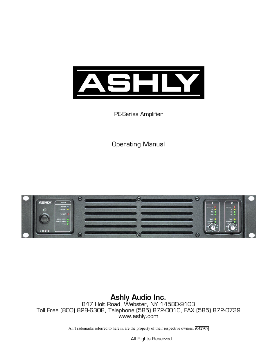 Ashly PE-Series User Manual | 13 pages