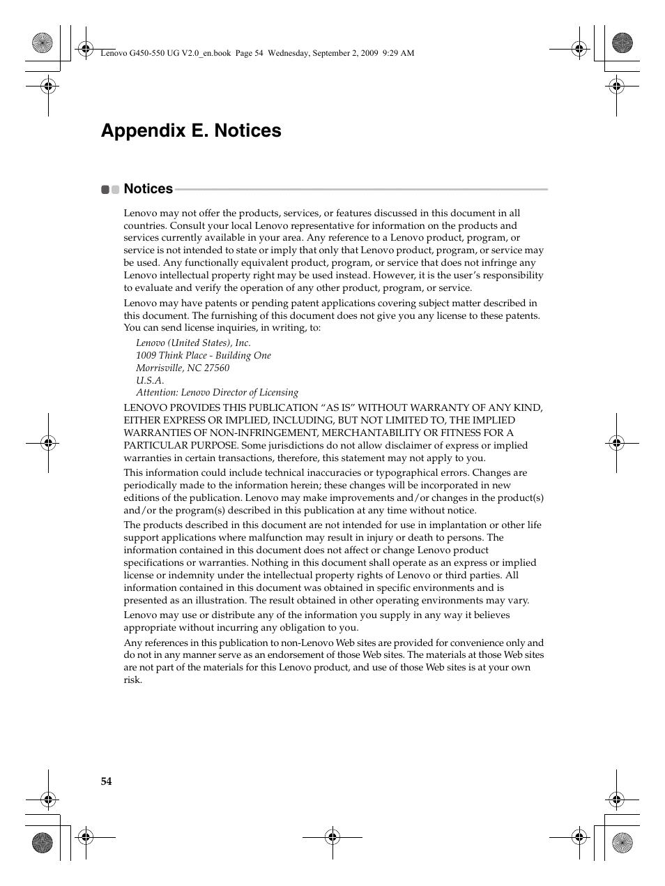 Appendix e. notices | Lenovo G550 Notebook User Manual | Page 62 / 108