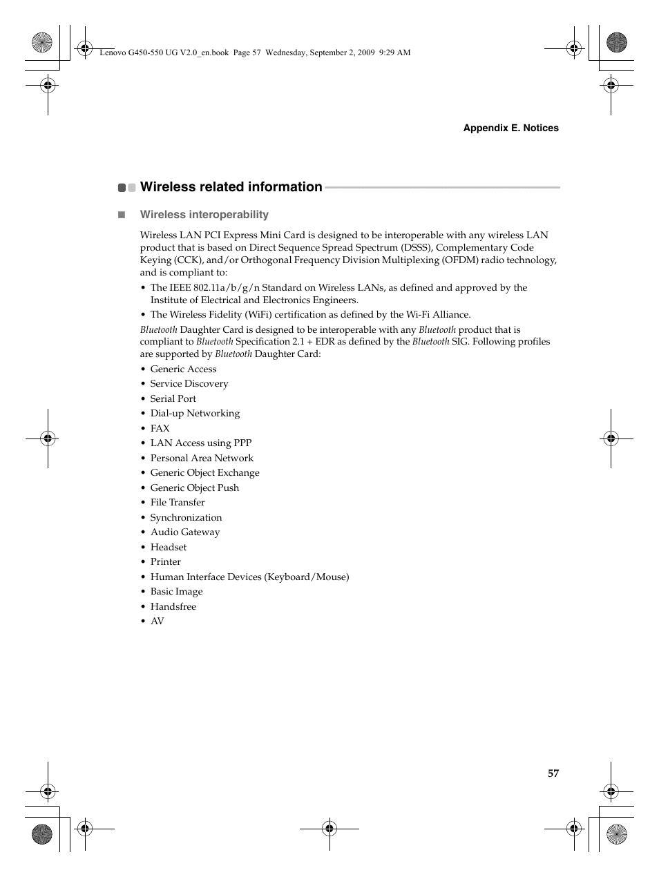 Wireless related information | Lenovo G550 Notebook User Manual | Page 65 / 108