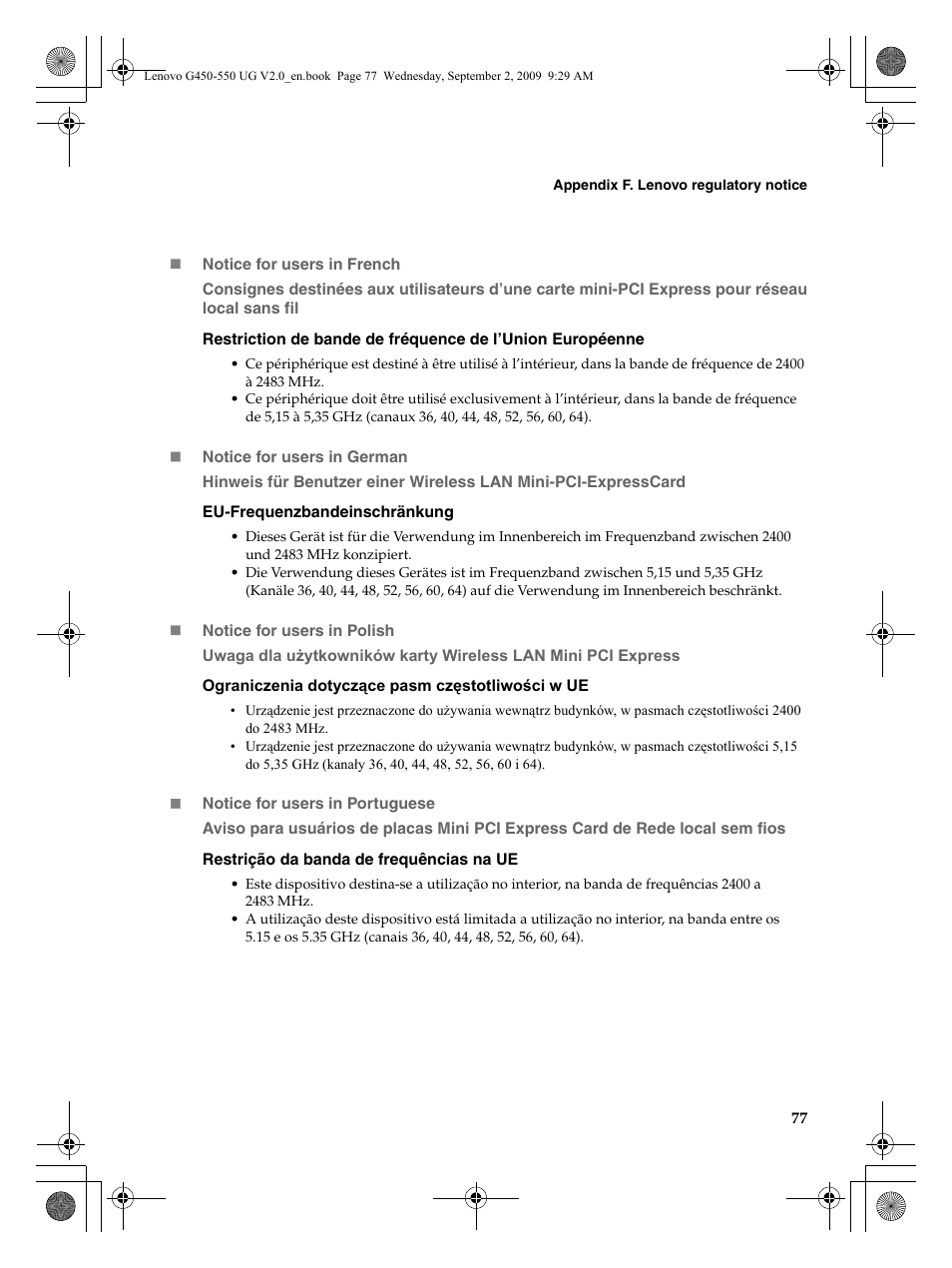 Lenovo G550 Notebook User Manual | Page 85 / 108