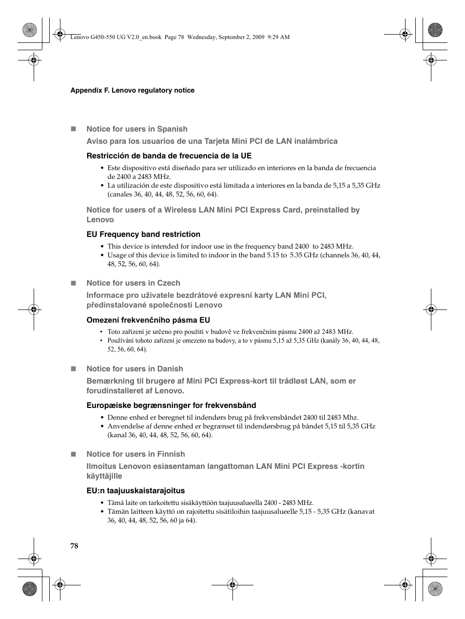 Lenovo G550 Notebook User Manual | Page 86 / 108