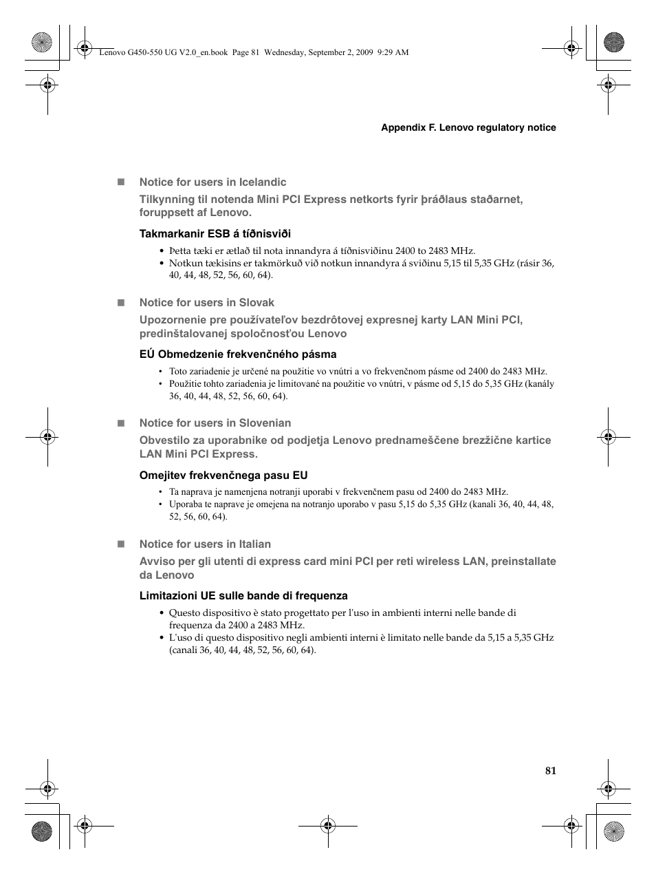 Lenovo G550 Notebook User Manual | Page 89 / 108