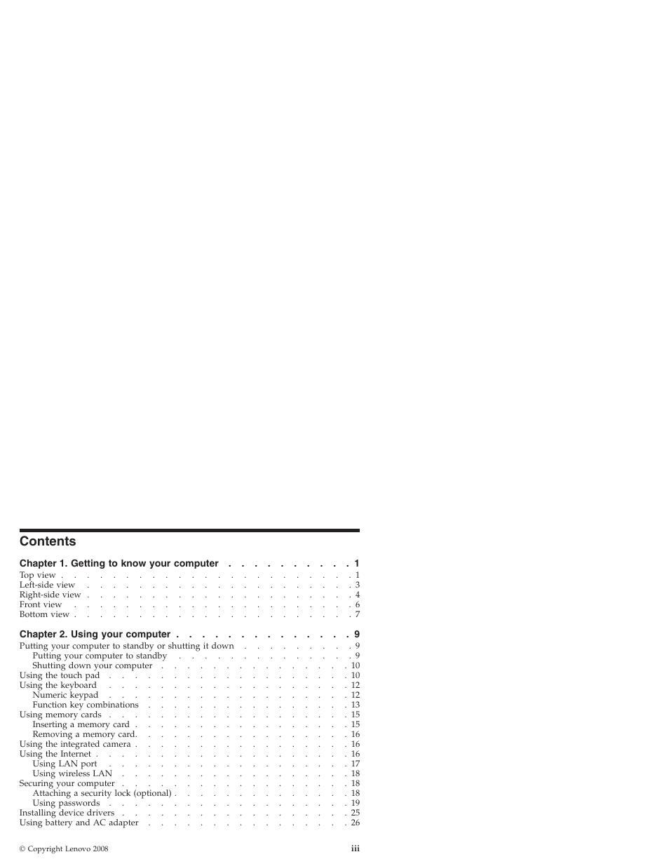 Lenovo IdeaPad S9e -FR User Manual | Page 3 / 176