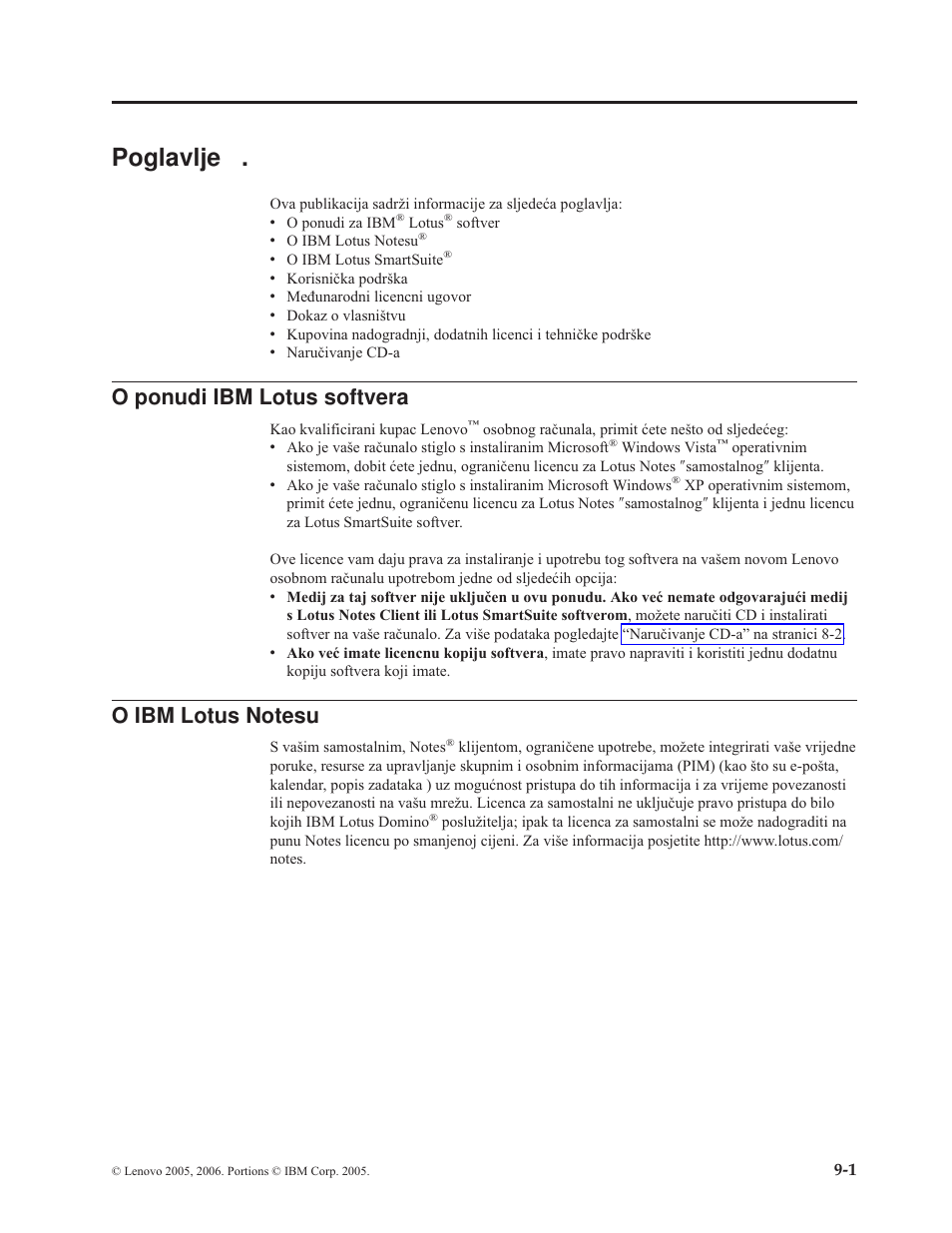 Poglavlje 9. hrvatski, Poglavlje, Hrvatski | Ponudi, Lotus, Softvera | Lenovo 3000 S205 Desktop User Manual | Page 32 / 100