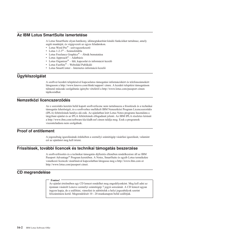 Megrendelése, Oldalszám, Lotus | Smartsuite, Ismertetése, Ügyfélszolgálat, Nemzetközi, Licencszerződés, Proof, Entitlement | Lenovo 3000 S205 Desktop User Manual | Page 55 / 100