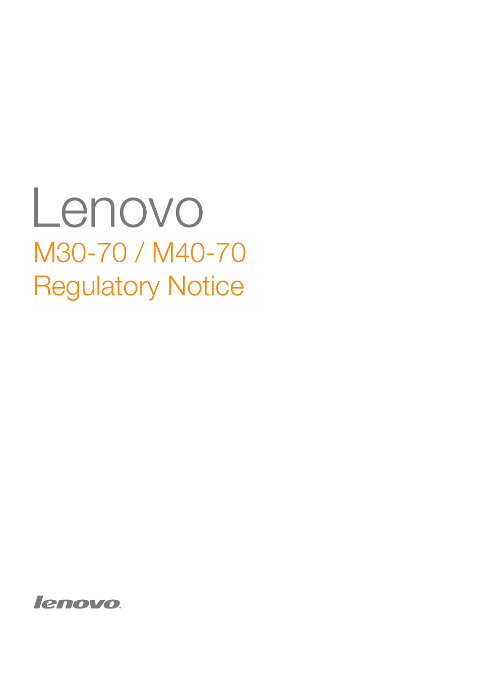 Lenovo M30-70 Notebook User Manual | 16 pages