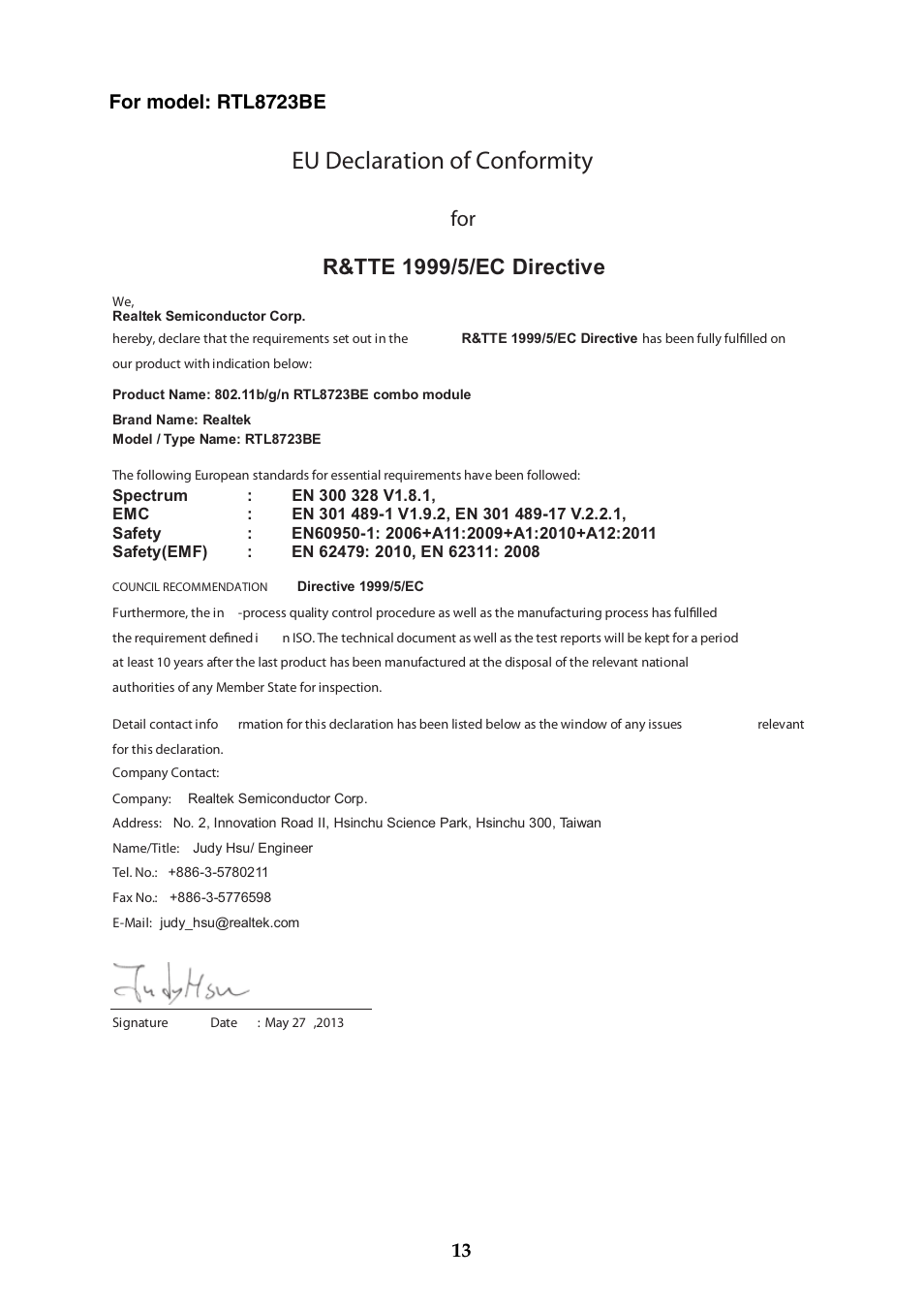 Eu declaration of conformity | Lenovo M30-70 Notebook User Manual | Page 14 / 16