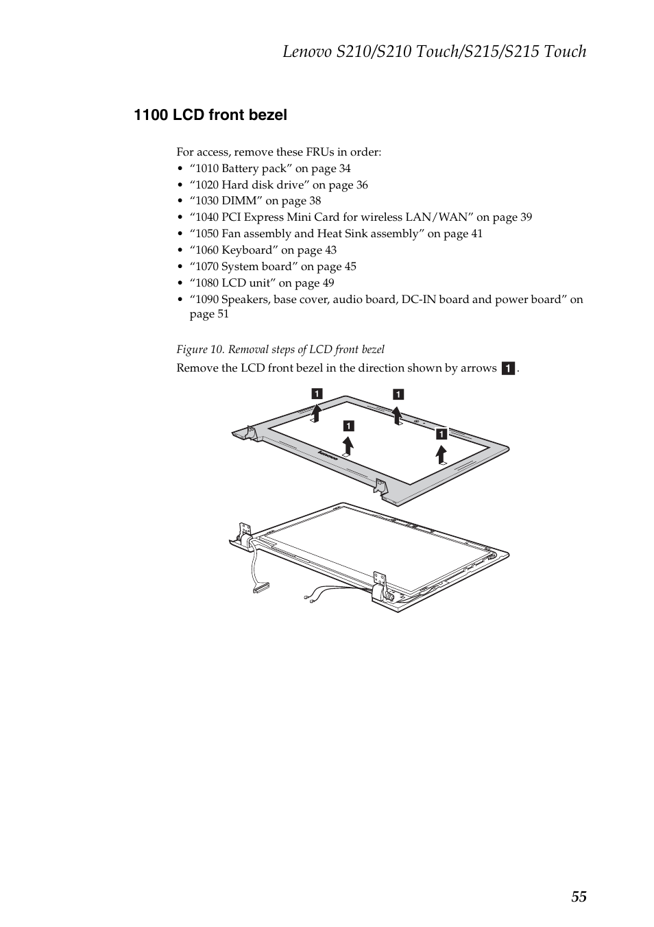 1100 lcd front bezel | Lenovo IdeaPad S210 Touch Notebook User Manual | Page 59 / 90