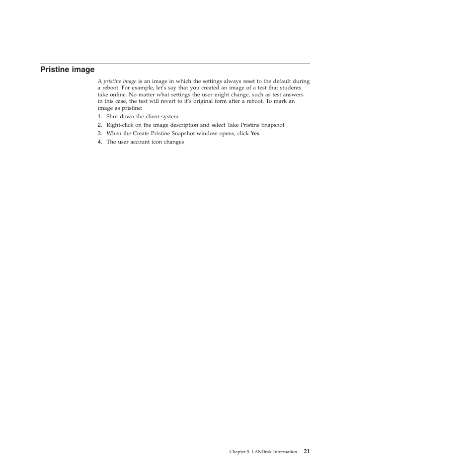 Pristine image | Lenovo Secure Managed Client User Manual | Page 29 / 72