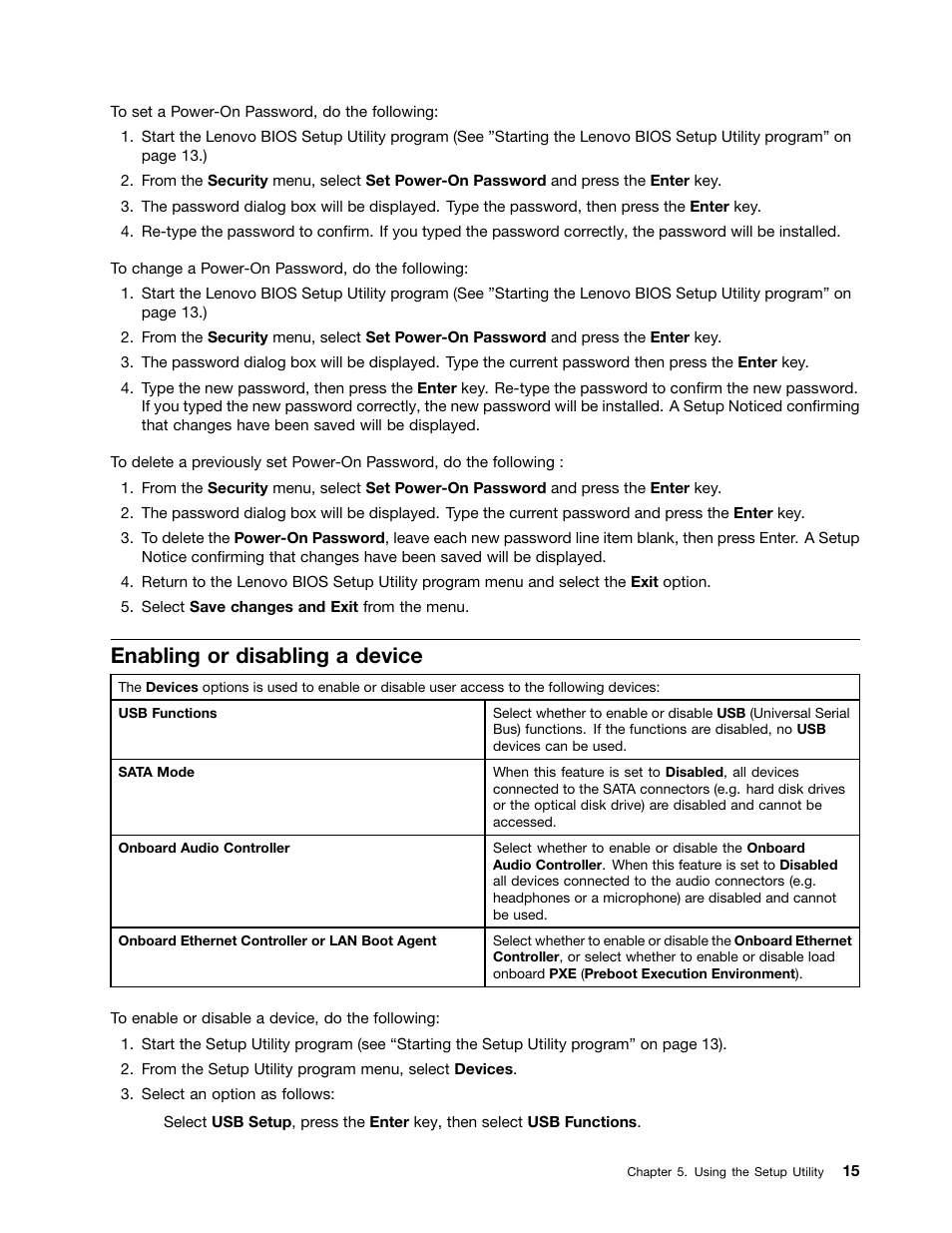 Enabling or disabling a device | Lenovo C560 All-in-One User Manual | Page 21 / 55