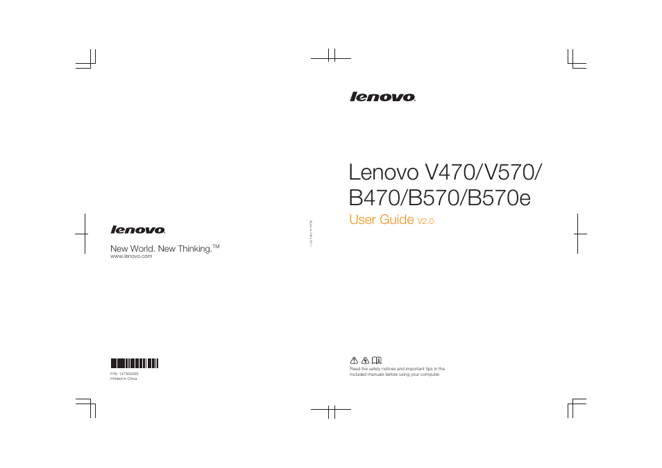 User guide | Lenovo V470 Notebook User Manual | Page 70 / 70