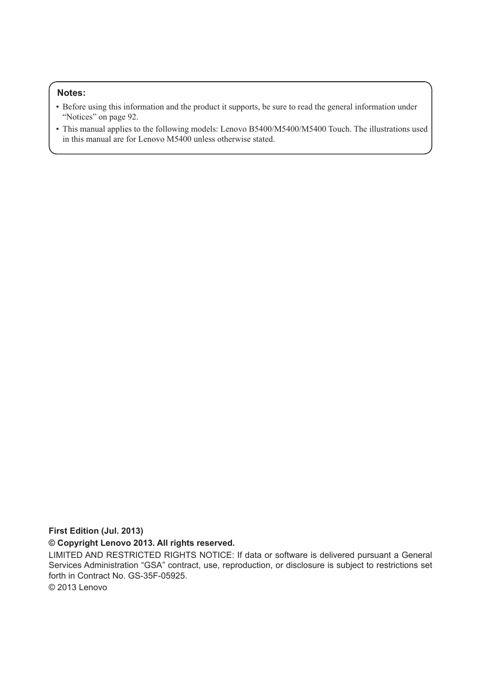Lenovo M5400 Touch Notebook User Manual | Page 2 / 97