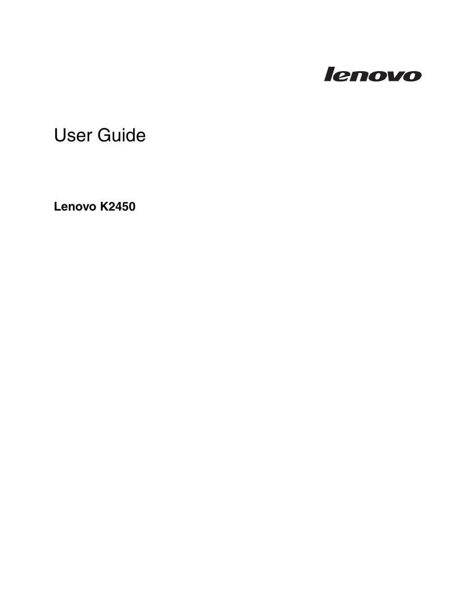 Lenovo K2450 Notebook User Manual | 56 pages