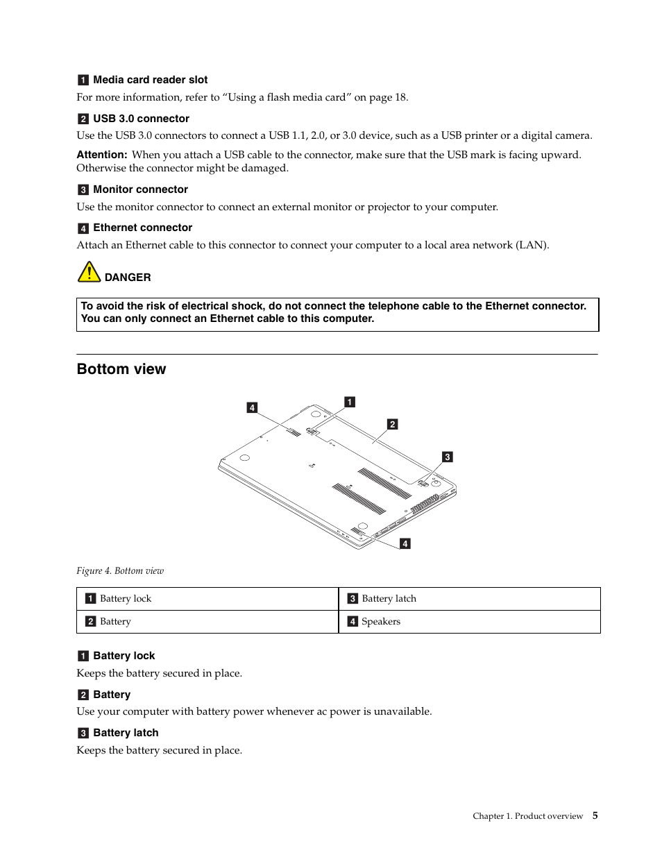 Bottom view | Lenovo K2450 Notebook User Manual | Page 19 / 56