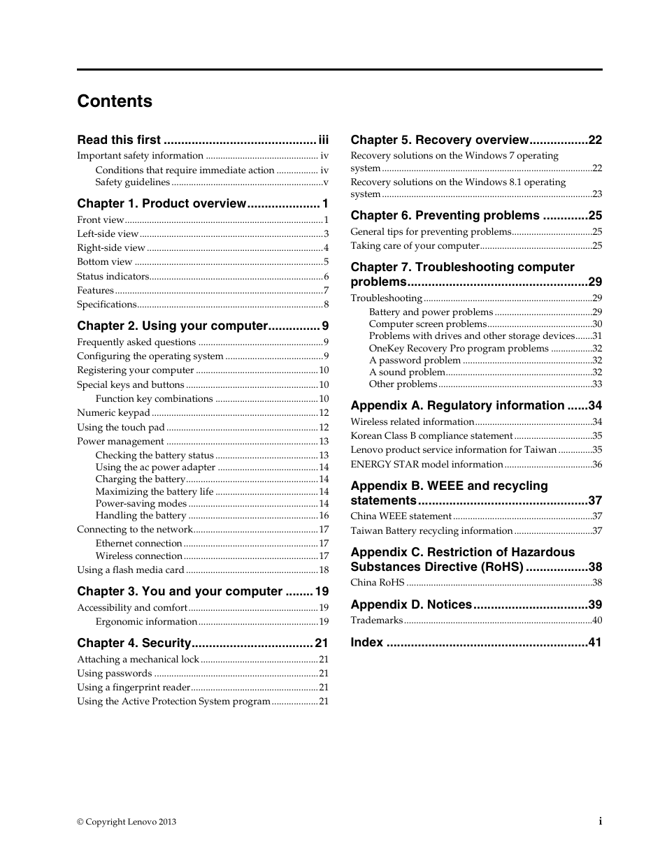 Lenovo K2450 Notebook User Manual | Page 3 / 56