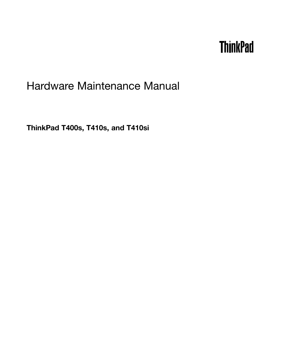 Lenovo ThinkPad T410s User Manual | 166 pages