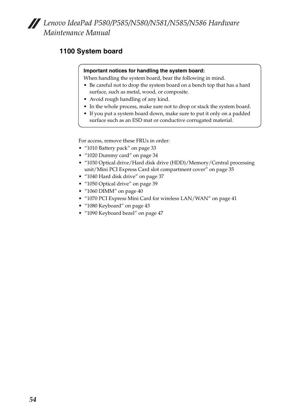 1100 system board | Lenovo IdeaPad N580 User Manual | Page 58 / 103